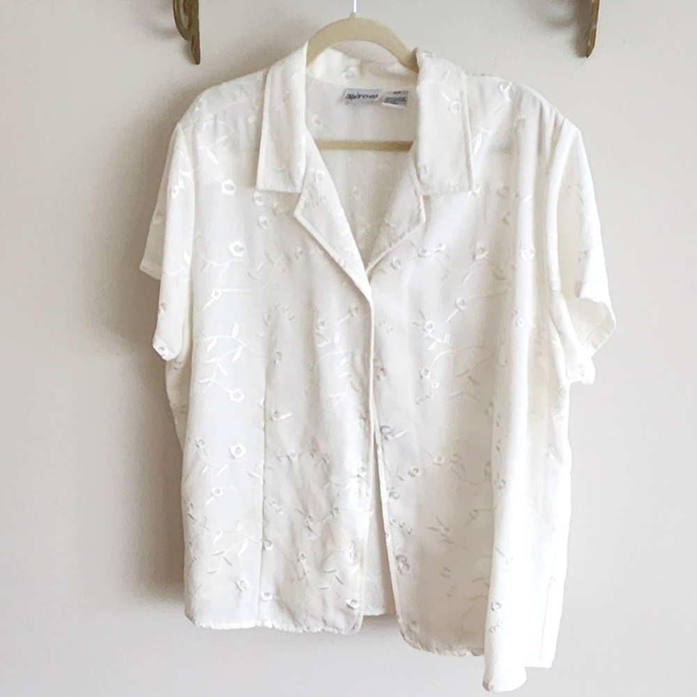 Embroidered Button Down Blouse